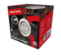 Powermaster S6592 IP20 Fire Rated Fixed Downlight - Brushed