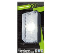 Powermaster S8250 10W IP65 Polycarbonate LED Rectangular Bulkhead 6500K Daylight