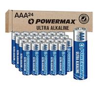 Powermax 24-Count Triple AAA Batteries, Ultra Long Lasting Alkaline Battery, 10-Year Shelf Life, Reclosable Packaging