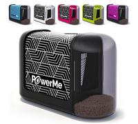POWERME Electric Pencil Sharpener - Pencil Sharpener Battery Powered for Kids, School, Home, Office, Classroom, Artists - Battery Operated Pencil Sharpener For Colored Pencils, Ideal For No. 2 (Black)