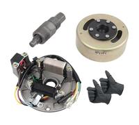 PowerMotor 2 Coil Ignition Magneto Stator Plate Assembly with Flywheel and Flywheel Puller Replacement for 90cc 110cc 125cc 140cc Taotao Kazuma SSR Baja Chinese Dirt Pit Bike ATV Quad 4 Wheeler