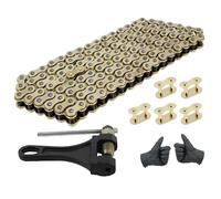 PowerMotor 420 Motorcycle Chain Heavy Duty Drive Chain 132 Links Kit with Breaker Replacement for 50cc 70cc 90cc 110cc 125cc 212cc SSR Coolster Apollo ATV Quad Pit Dirt Mini Bike Go Kart Gold