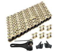 PowerMotor 428 Motorcycle Chain Heavy Duty Drive Chain 104 Links Kit with Breaker Replacement for 110cc 125cc 150cc 250cc Coleman Taotao Apollo TTR RFZ 4 Wheeler ATV Go Kart Dirt Pit Bike Gold