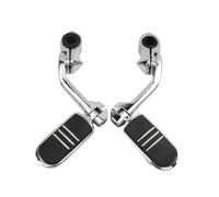 PowerMotor Motorcycle Highway Foot pegs,1.25" Footrest Adjustable For Harley Touring Davidson Softail Dyna Sportster ATV UTV Scooter 1-1/4" Engine Guard- A Long Handle+Foot Pedal A - Electroplated
