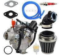 PowerMotor PD24J Carburetor Kit 24mm Carb With Manifold Intake Air filter Ignition Plug for 4-Stroke GY6 125CC 150CC 152QMJ/QMI 157QMJ/QMI Engines ATV Go Kart parts