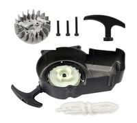 PowerMotor Universal Aluminum Alloy Easy Pull Start Recoil Starter Alloy Kit with Freewheel Replacement for 2 Stroke Engine 43cc 47cc 49cc 50cc Mini Pocket Dirt Pit Bike Scooter ATV Quad 4 Wheeler