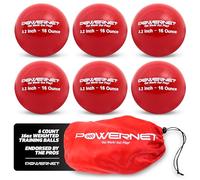 PowerNet 3.2" Weighted Hitting Batting Training Balls (6 Pack) | 16 Red | Build Strength and Muscle | Improve Technique and Form | Softball Size | Enhance Hand-Eye Coordination