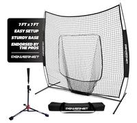 PowerNet Baseball Softball Practice Net 7x7 with Travel Tee | Practice Hitting, Pitching, Batting, Fielding | Portable Backstop (Black)