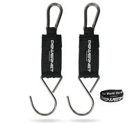 PowerNet Fence Hook 2 Pack | 8.5" Length | Stainless Steel Carabiners Hold Up The Heaviest Baseball Softball Bags | Attaches to Any Chain Link Fence
