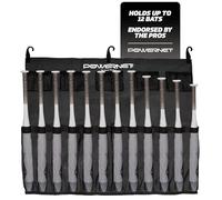 PowerNet Hanging Bat Bag Caddy for Baseball and Softball Teams, Team Bag Dugout Organizer, Holds 12 Hanging Bats on Fence (Black)