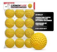 PowerNet Launch F-lite Ultra Light Dimpled Practice Balls for Pitching Machine, Portable Pitching Machine Softballs 12 Pack (Softballs Only)