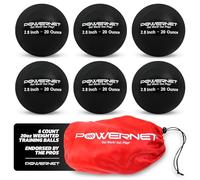 PowerNet Weighted Baseballs for Hitting Training, Baseball Training Equipment for Throwing & Batting, Build Muscle & Strength, 6 Balls 2.8" (20 Oz - Black)