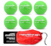 PowerNet Weighted Baseballs for Hitting Training, Baseball Training Equipment for Throwing & Batting, Build Muscle & Strength, 6 Balls 2.8" (14 Oz - Green)