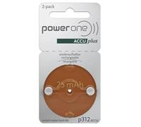 PowerOne ACCU Plus Size 312 Rechargeable Hearing Aid Batteries
