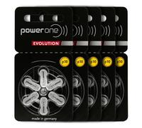 PowerOne Evolution Size 10 Hearing Aid Batteries - 1.45V Zinc Air with Improved Battery Life (30 Batteries)