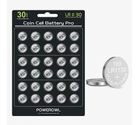 POWEROWL - 30 Pack LR1130 AG10 1.5V Button Cell Batteries for Watches