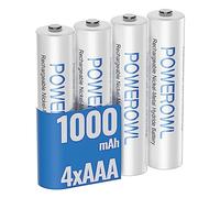 POWEROWL 4 PCS Rechargeable Batteries AAA 1000mAh - NiMH 1,2V - Premium NiMH Triple A Battery for Cordless Phones