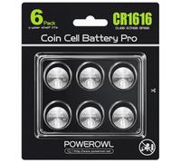 POWEROWL 6 Pcs CR1616 3V Lithium Button Cell Battery | for Wall Clocks, Hygrometers, Electronic Scales, Smart Meters, Small Electronic Devices