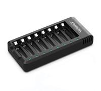POWEROWL 8 Bay AA AAA Battery Charger (USB High-Speed Charging, Independent Slot) for Ni-MH Ni-CD Rechargeable Batteries (No Adapter)