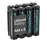 POWEROWL AAA Batteries, 1.5V Lithium, Triple A Battery - Pack of 8 (Not Rechargeable)