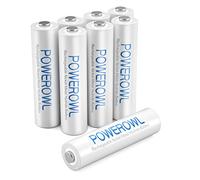 POWEROWL AAA Rechargeable Battery, High Capacity 1000mAh 1.2V NiMH Triple A Low Self Discharge, Pre-Charged 8 Pack