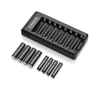 POWEROWL Pro AA AAA Rechargeable Batteries with Charger, 4 Pcs AA 2800mAh AA & 4 Pcs AAA 1100mAh Batteries