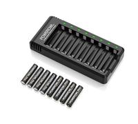 POWEROWL Pro AAA Rechargeable Batteries with Charger, 8 Pack of 1100mAh Ni-MH Triple A Batteries