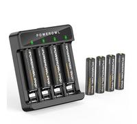 POWEROWL Rechargeable AAA Batteries with Charger USB Fast Charging, High Capacity Low Self Discharge Ni-MH Triple A Batteries 8 Pack
