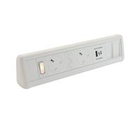 Powerpack Desktop Unit 2 x 5A sockets 2 x Cat6 Dual 5V 3.4A USB White