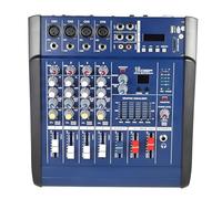 Powerpak PMX-402D-USB 4 Channel Digtal DJ Audio Mixer | DSP ECHO amplifier Console with 48V Phantom Power, 16 Built-in Sound Effects for Recording DJ Stage Karaoke Music