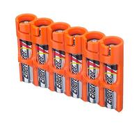 Powerpax 6-Pack AAA Battery Caddy (Blaze Orange)