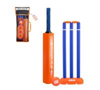 Powerplay Plastic Cricket Set Size 1 for Kids, Lightweight Ball, Stumps & Bat - Fun Outdoor Cricket Set
