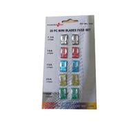 PowerPlus 20 Piece Mini Blade Car Fuses Set: 7.5A, 10A, 15A, 20A, 30A