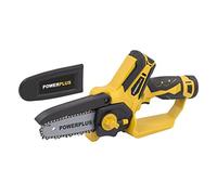Powerplus POWXG1045-12V Battery-Powered Chainsaw with 12V Battery and Charger, Small Electric Saw with 100 mm Blade for One-Hand Operation, Garden Tools for Easy Gardening