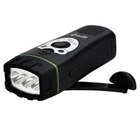 POWERplus Wolf Dynamo FM Scan Radio Flashlight, Steel, Black