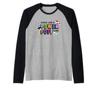 Powerpuff Girls Fight Like a Power Puff Girl Raglan Baseball Tee