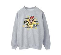 Powerpuff Girls Men's Bold Brave Strong Sweatshirt in Grey | Size: Small Powerpuff Girls Grey S