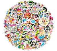 Powerpuff Girls Stickers for Kids - 50PCS Cute Water Bottle Sticker for Girls, Waterproof Vinyl Decals for Laptop, Bag, Luggage, Skateboard, Phone Case, Kids Party Favors, Gifts for Girl and Teens