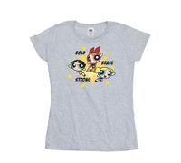 Powerpuff Girls Women's Bold Brave Strong Cotton T-Shirt in Grey | Size: Small Powerpuff Girls Grey S