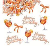 Powerruif 100 Pieces of Aperol Spritz Accessories, Confetti Decoration for Birthday Party Colourful Confetti with Glitter Table Decor Scattering Decoration Hanging Garland