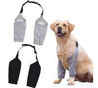 Powerruif 2 Pieces Dog Leg Protector, Dog Knee Brace to Prevent Licking Wounds Suitable for Medium and Large Dogs (Black, Grey XXL)
