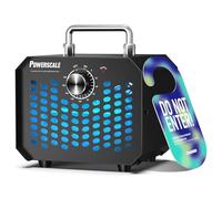 PowerScale Ozone Generator 60,000mg/h, Compact Odour Eliminator, O3 Air Purifier for Home, Car, Pet Smell, Basement, with 10s Safety Delay, Electronic Timer, Covers up to 2600 Sq.Ft - OZA1, Black
