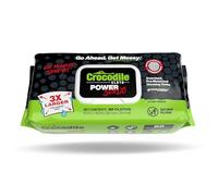 PowerScrub by Crocodile Cloth - 80 Textured Cloths, 10in X 15in. Large, Moist, Absorbent & Disposable Cleaning Cloths. Safe on Skin and Multiple Surfaces - Tools, Wood, Plastic, Metals