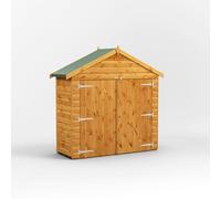 Powersheds Apex Roof Bike Shed 2ft x 6ft - Golden Brown