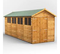 18X6 Power Overlap Apex Double Door Shed, Brown