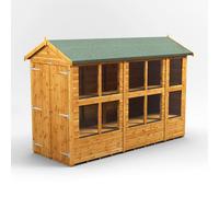 Powersheds Apex Roof Double Door Potting Shed 10ft x 4ft, Golden Brown Timber