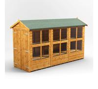 Powersheds Apex Roof Double Door Potting Shed 12ft x 4ft - Golden Brown