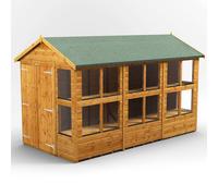 Powersheds Apex Roof Double Door Potting Shed 12ft x 6ft, Golden Brown Scandinavian Timber