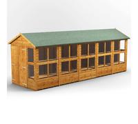 Powersheds Apex 20' x 6' Double Door Potting Shed, Brown