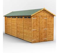 Powersheds Apex 18' x 6' Double Door Security Shed, Brown